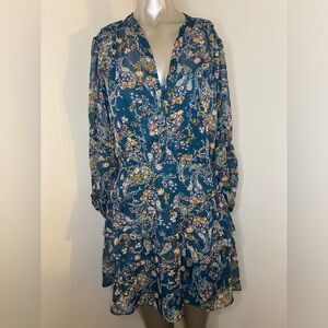 City Studio Junior’s - Paisley Floral Blue Dress